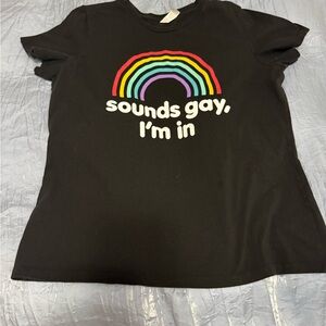 District Black Tee with Rainbow Pride